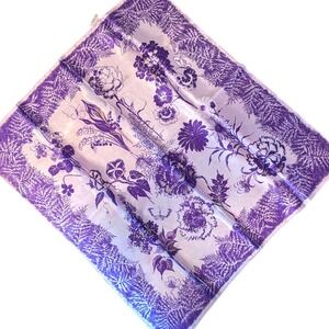 Vintage Purple and Pink Floral and Butterfly Scarf
